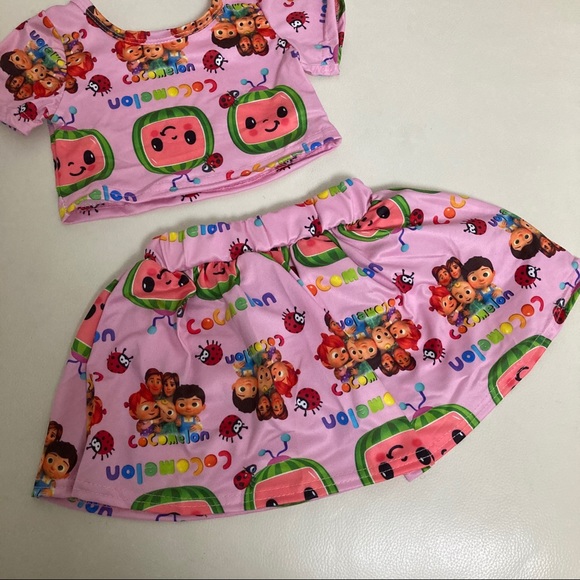 Cocomelon Cute Pink Crop Top Skort Set - Picture 8 of 11